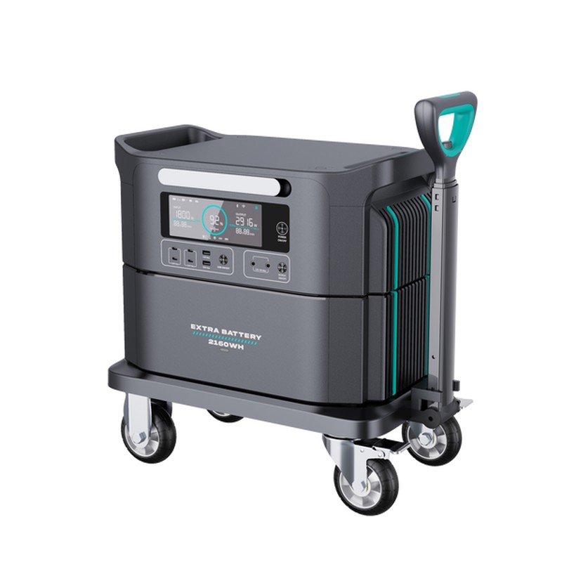 移动储能电源 3.2kWh / 2.2kW，模块化扩容设计，支持并机运行与光伏 MPPT 充电，适配户外作业与应急备电